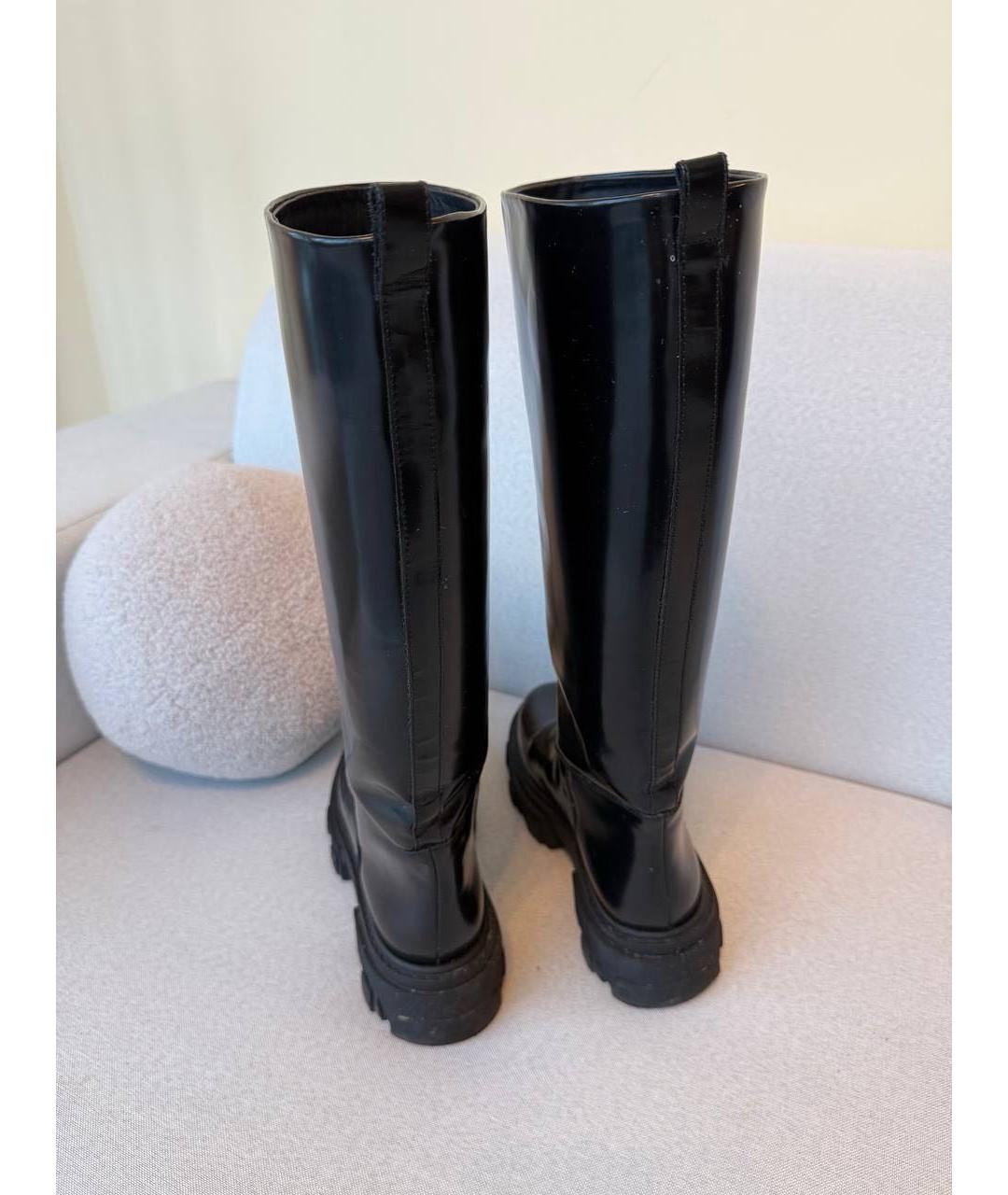 GIA COUTURE Черные кожаные сапоги, фото 3