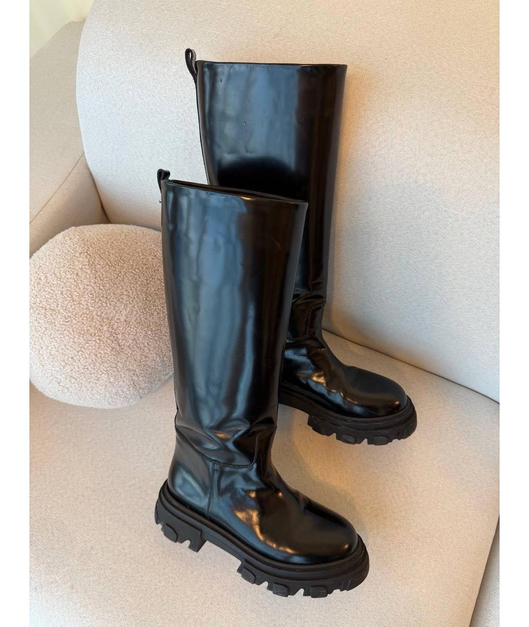 GIA COUTURE Черные кожаные сапоги, фото 7