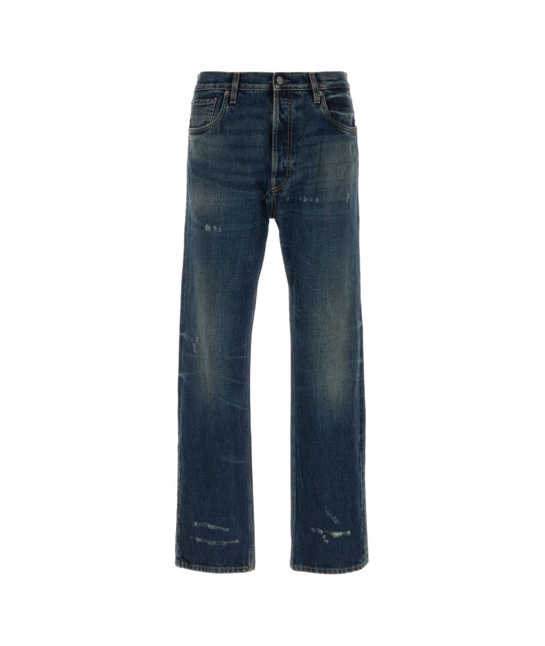 PRADA Синие хлопковые прямые джинсы, фото 1