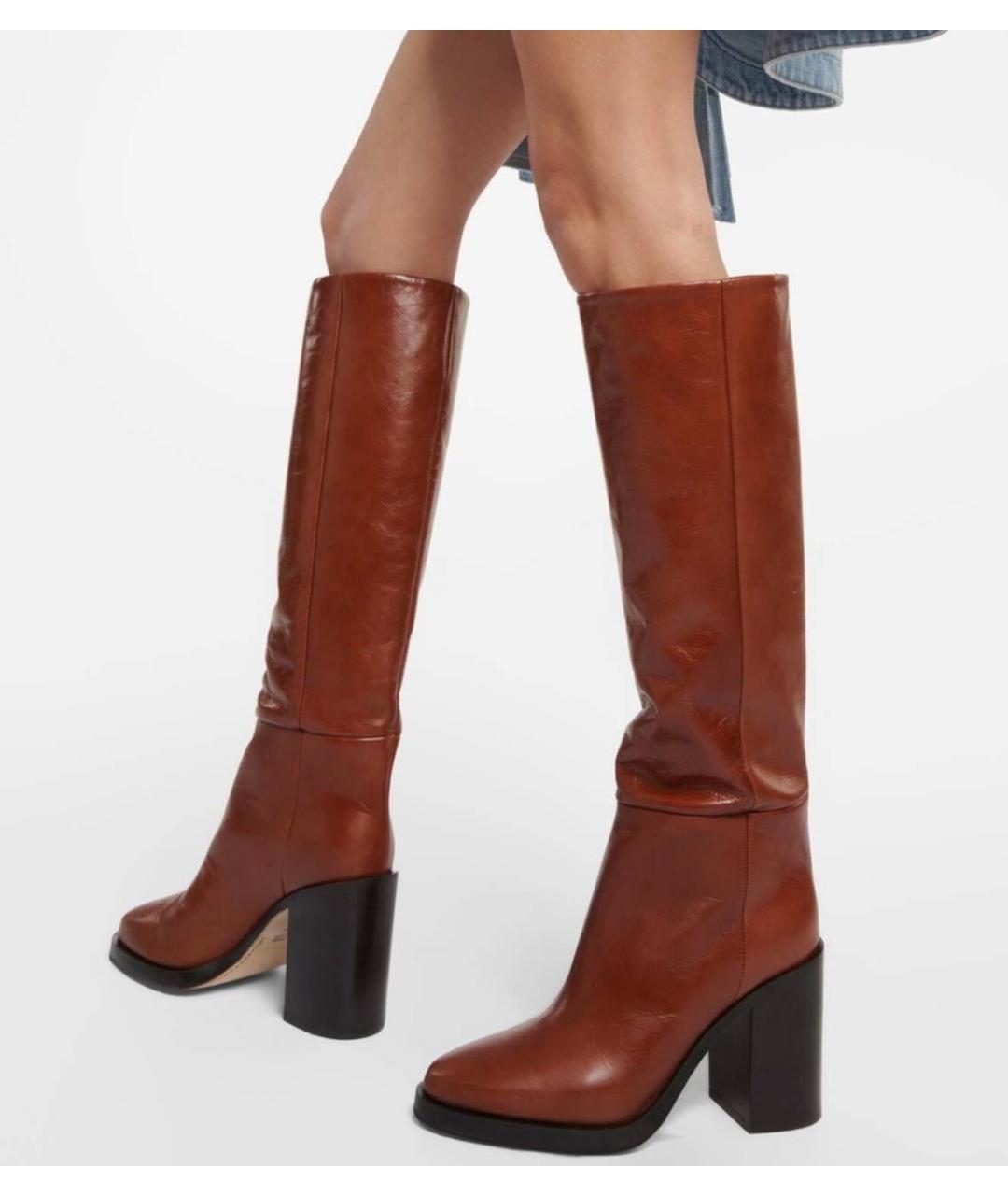 PARIS TEXAS Коричневые кожаные сапоги, фото 8