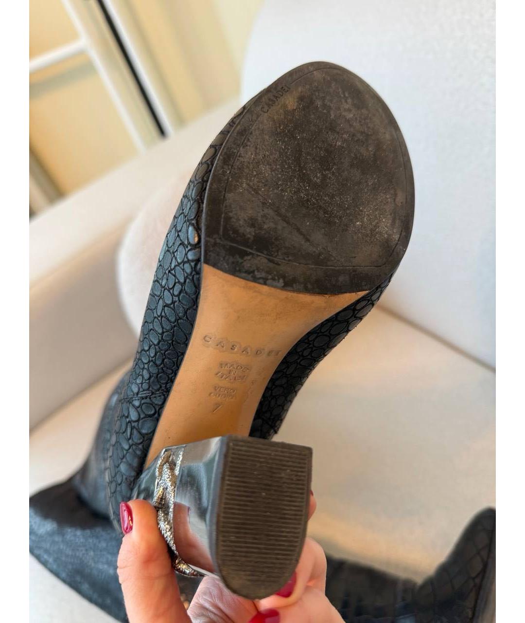 CASADEI Черные кожаные сапоги, фото 6