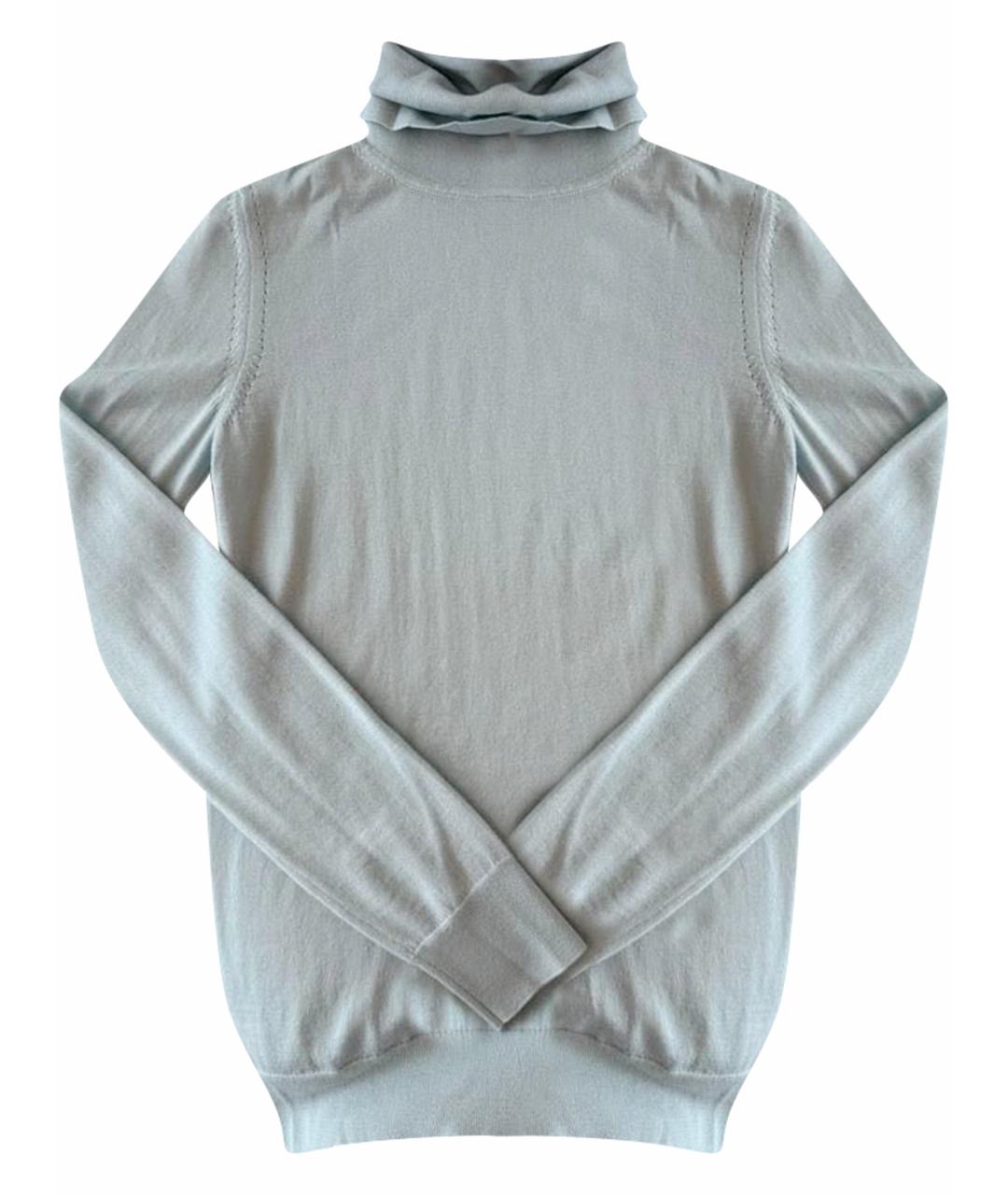 LORO PIANA Голубая шерстяная водолазка, фото 1