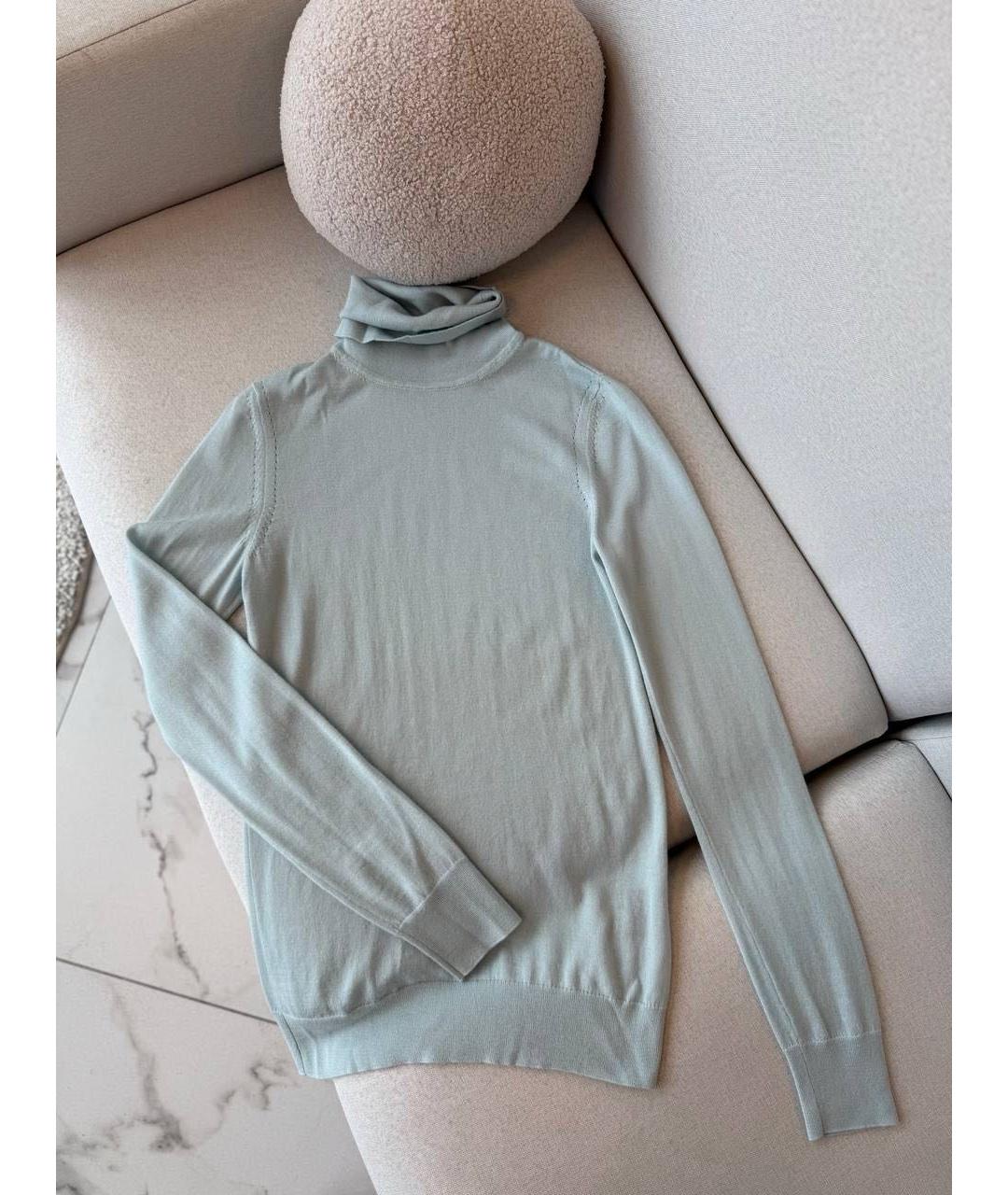 LORO PIANA Голубая шерстяная водолазка, фото 6