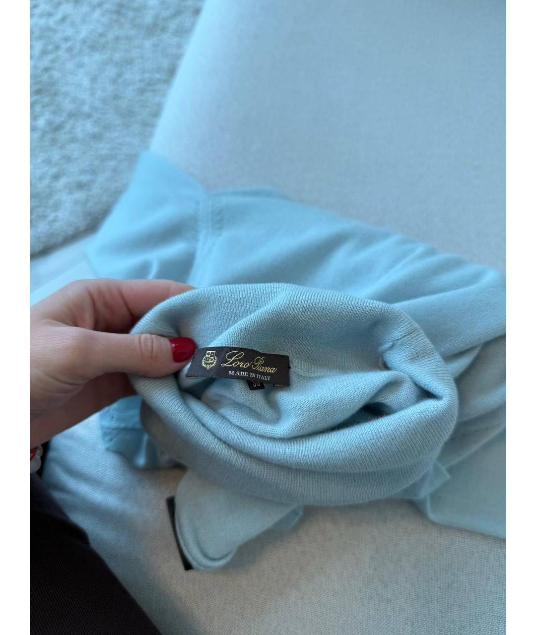 LORO PIANA Голубая шерстяная водолазка, фото 3