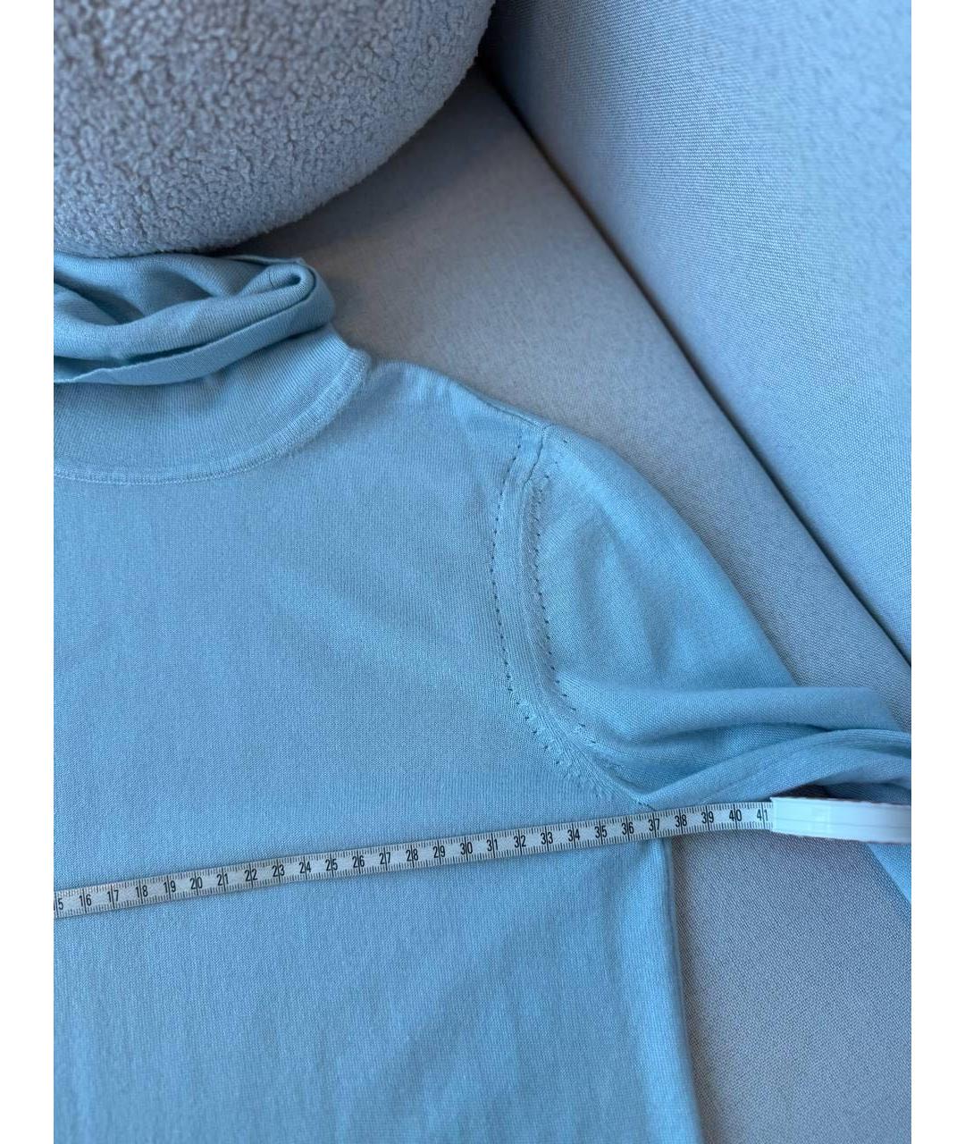 LORO PIANA Голубая шерстяная водолазка, фото 4