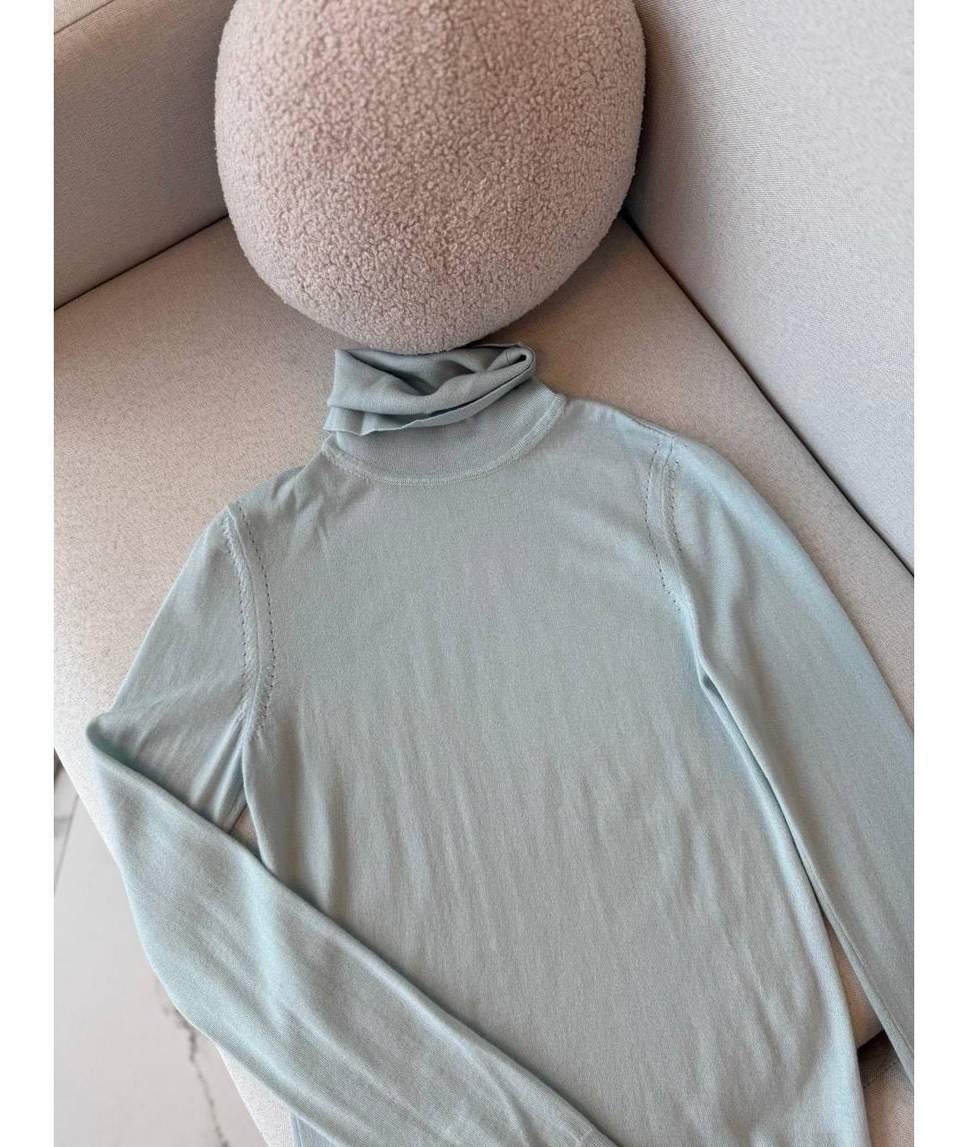 LORO PIANA Голубая шерстяная водолазка, фото 2