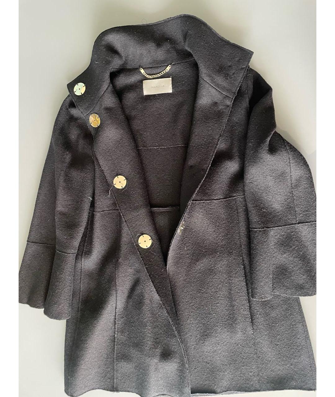 MARELLA Черное шерстяное пальто, фото 5