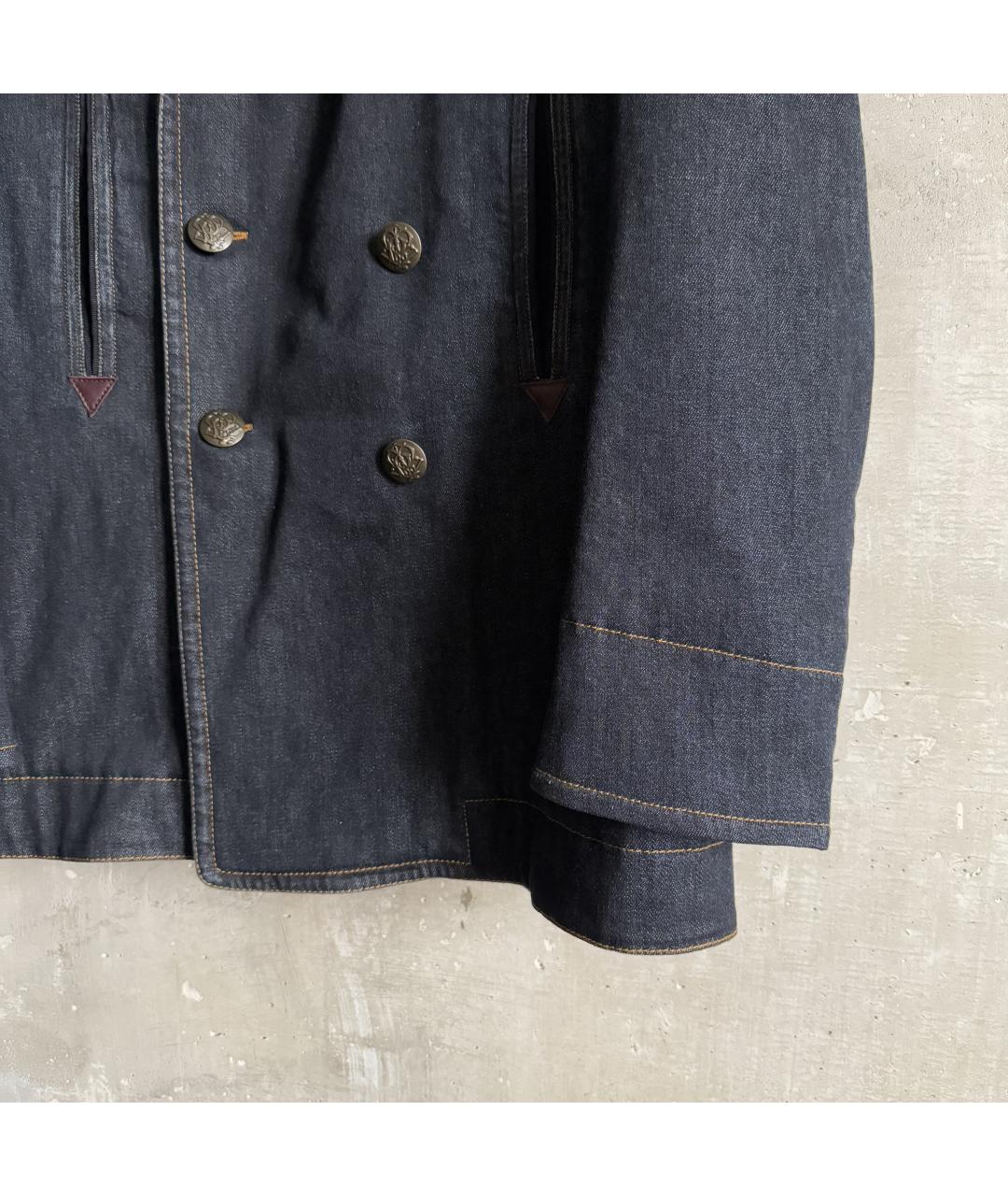 DOLCE&GABBANA Синий хлопковый тренч / плащ, фото 6