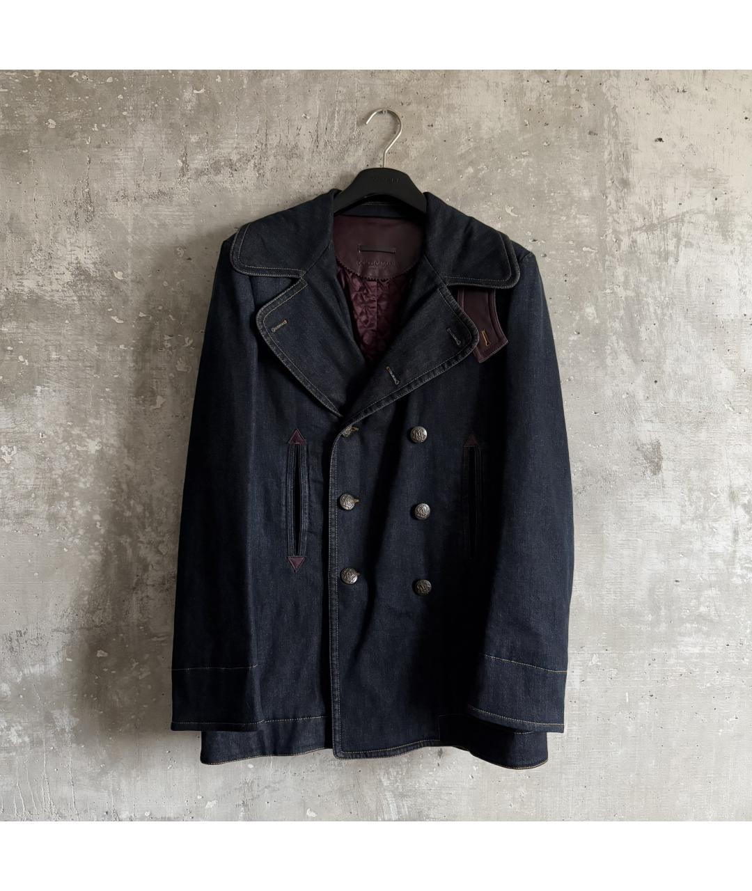 DOLCE&GABBANA Синий хлопковый тренч / плащ, фото 9