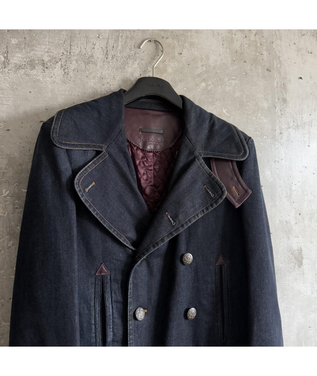 DOLCE&GABBANA Синий хлопковый тренч / плащ, фото 5