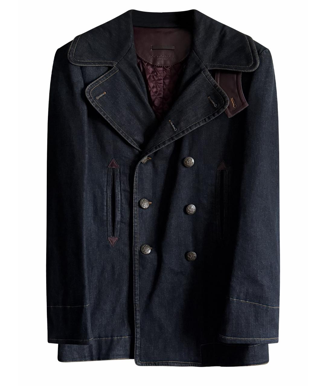 DOLCE&GABBANA Синий хлопковый тренч / плащ, фото 1