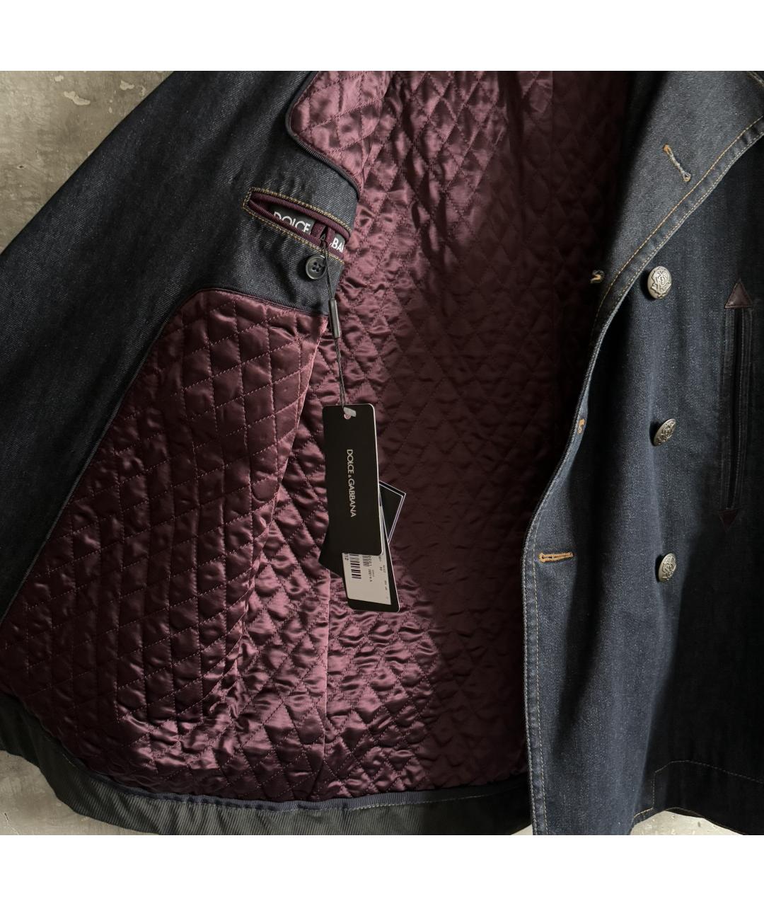 DOLCE&GABBANA Синий хлопковый тренч / плащ, фото 8