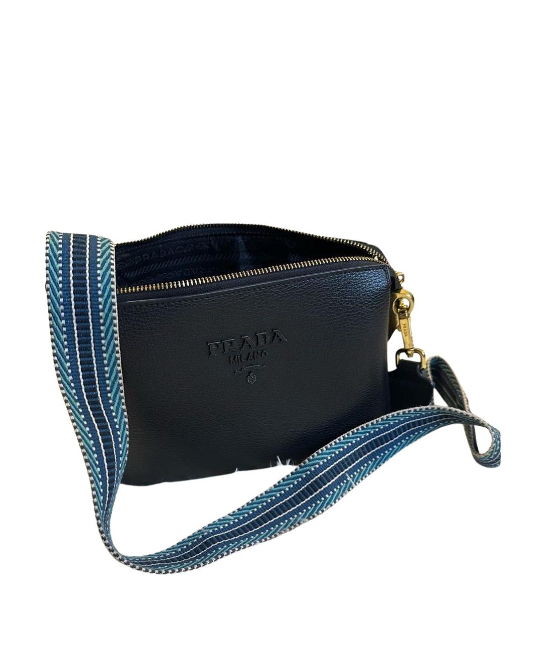 PRADA Черная кожаная сумка через плечо, фото 1