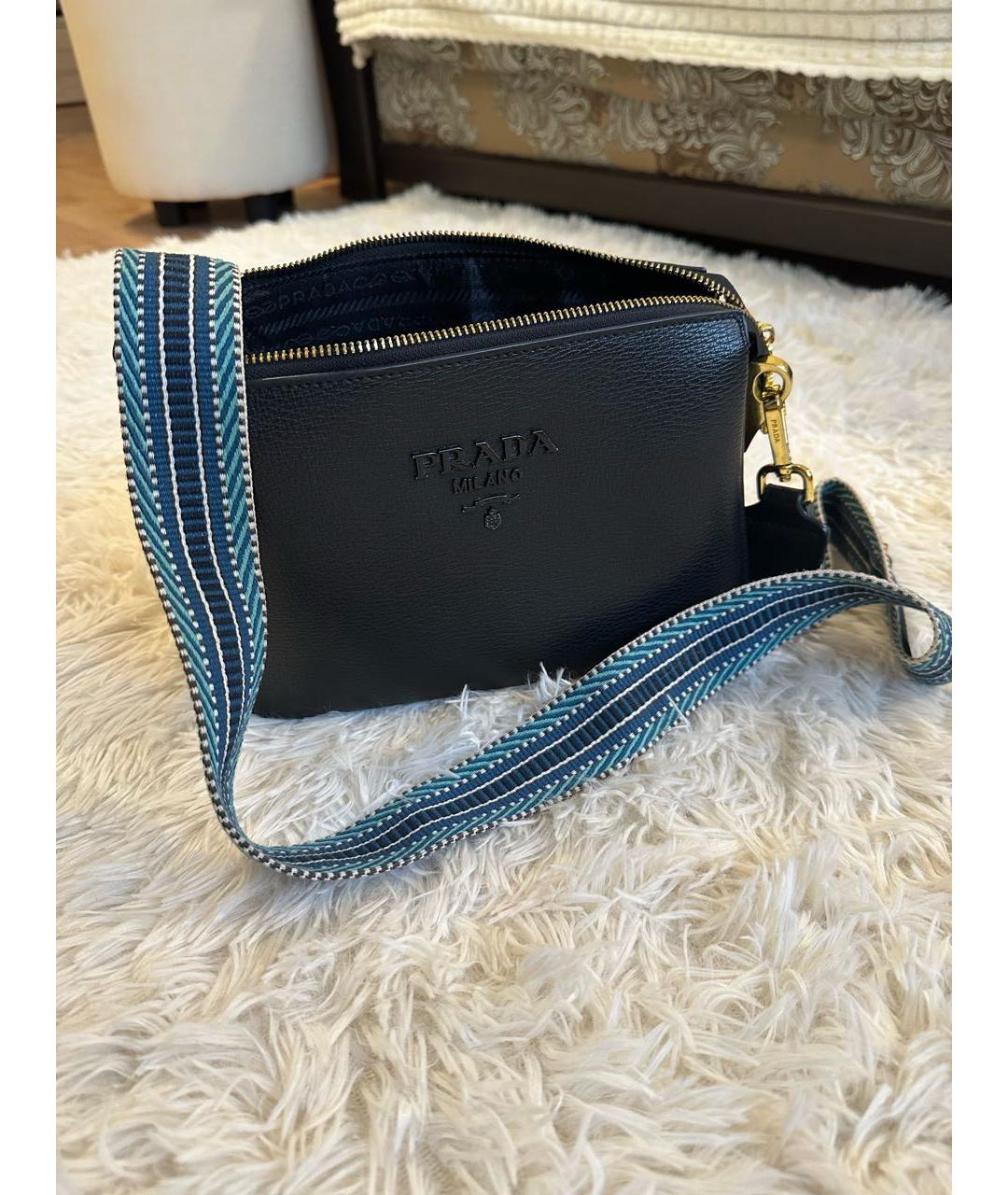 PRADA Черная кожаная сумка через плечо, фото 9