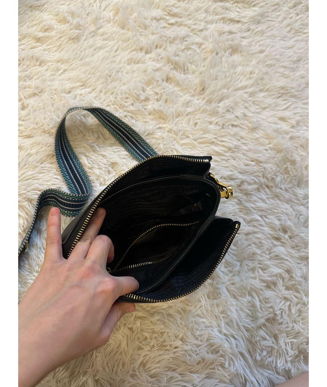 PRADA Черная кожаная сумка через плечо, фото 5