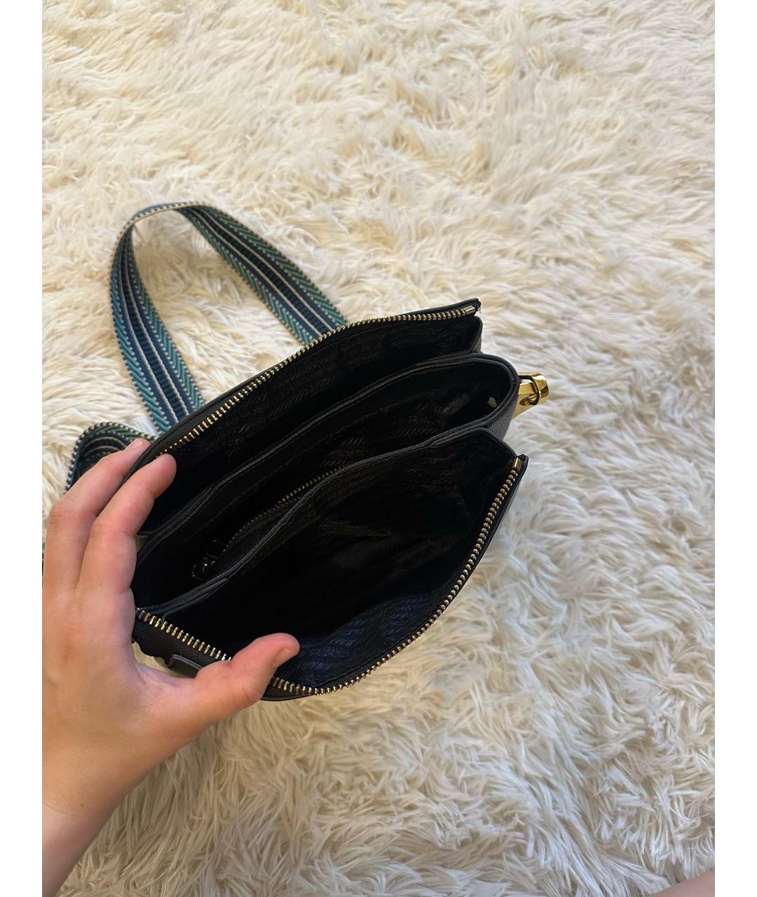 PRADA Черная кожаная сумка через плечо, фото 6