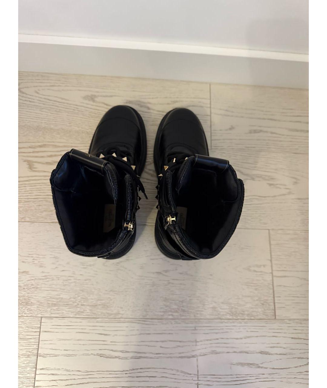 VALENTINO Черные кожаные ботинки, фото 3