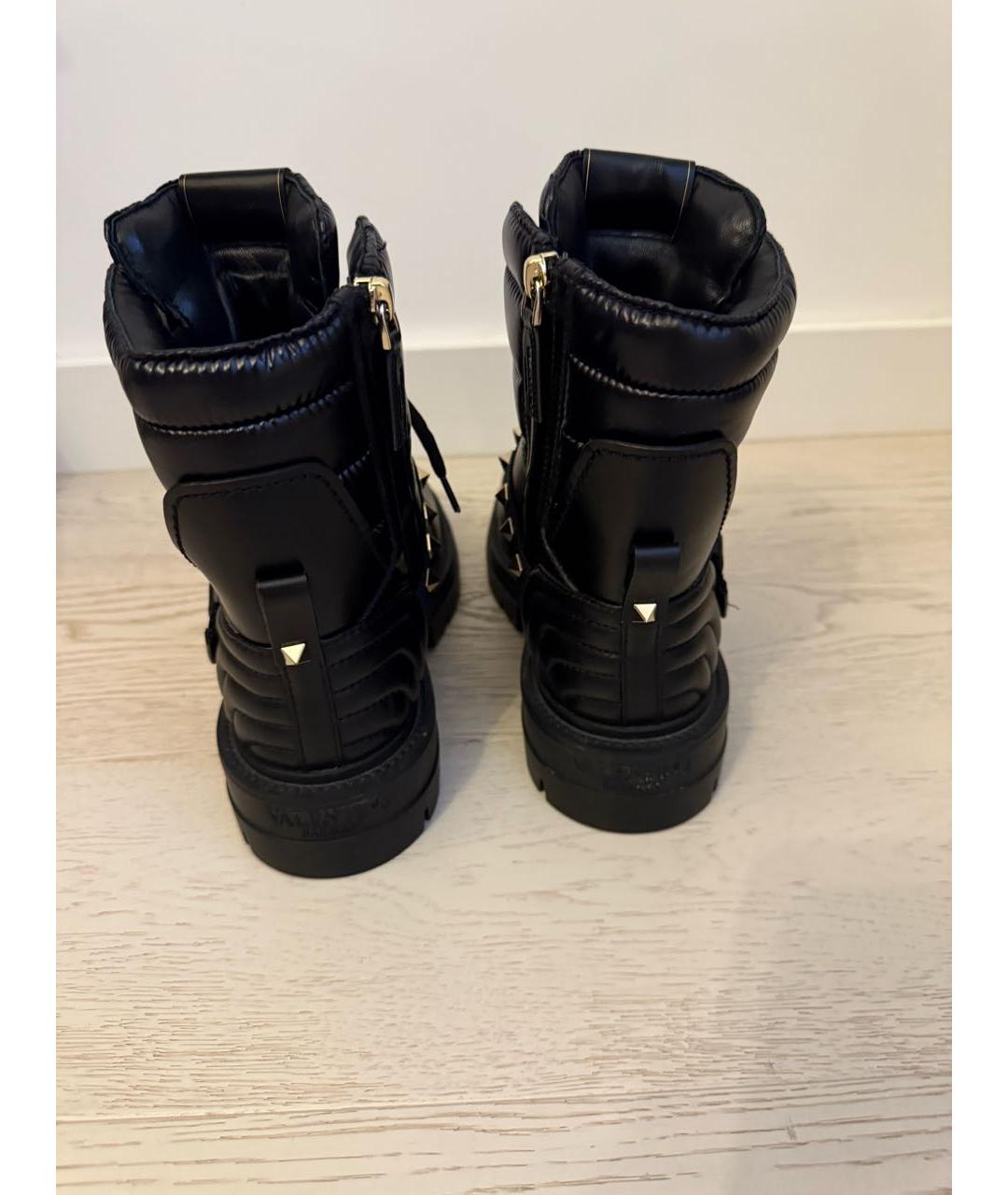 VALENTINO Черные кожаные ботинки, фото 4