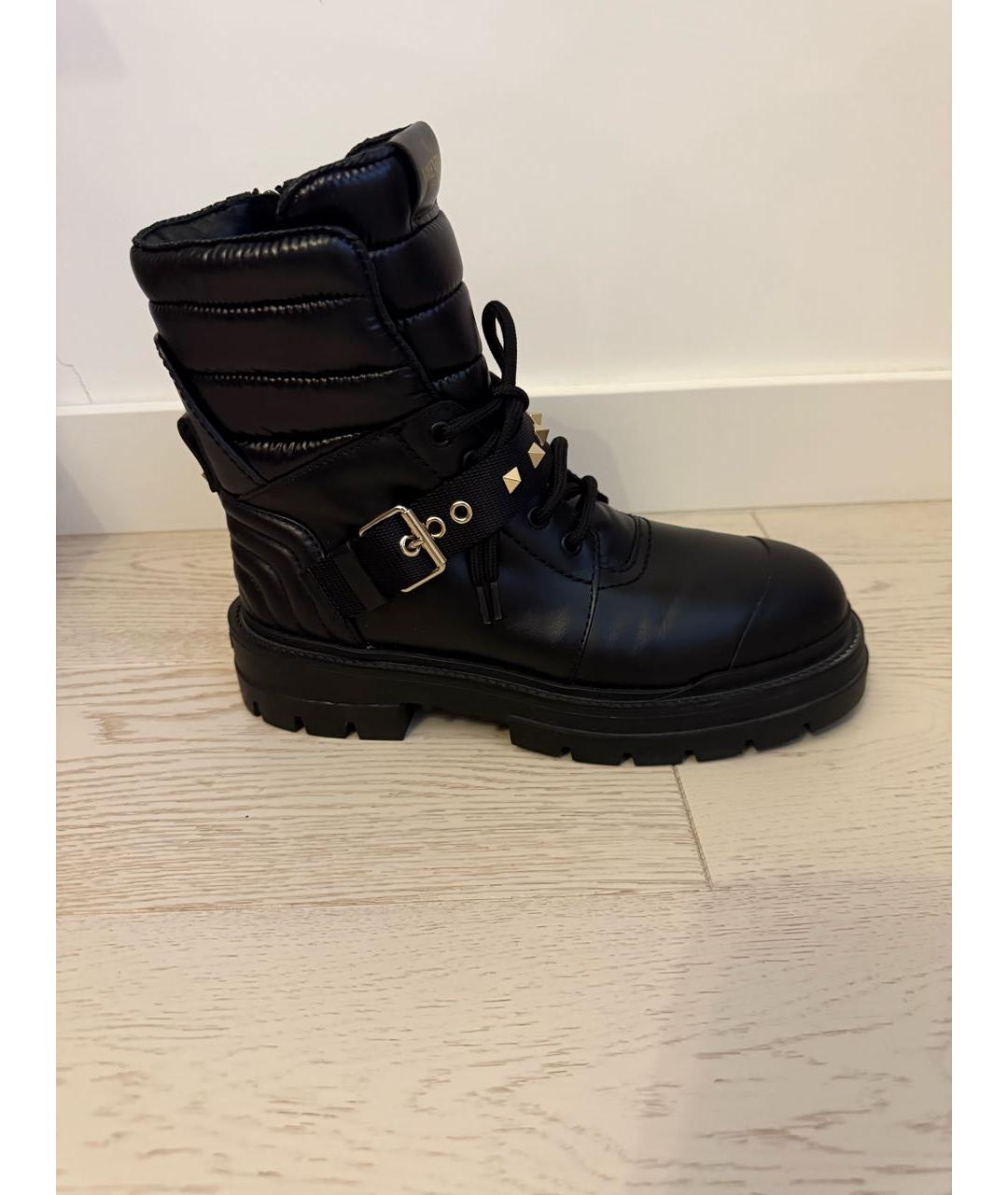 VALENTINO Черные кожаные ботинки, фото 5