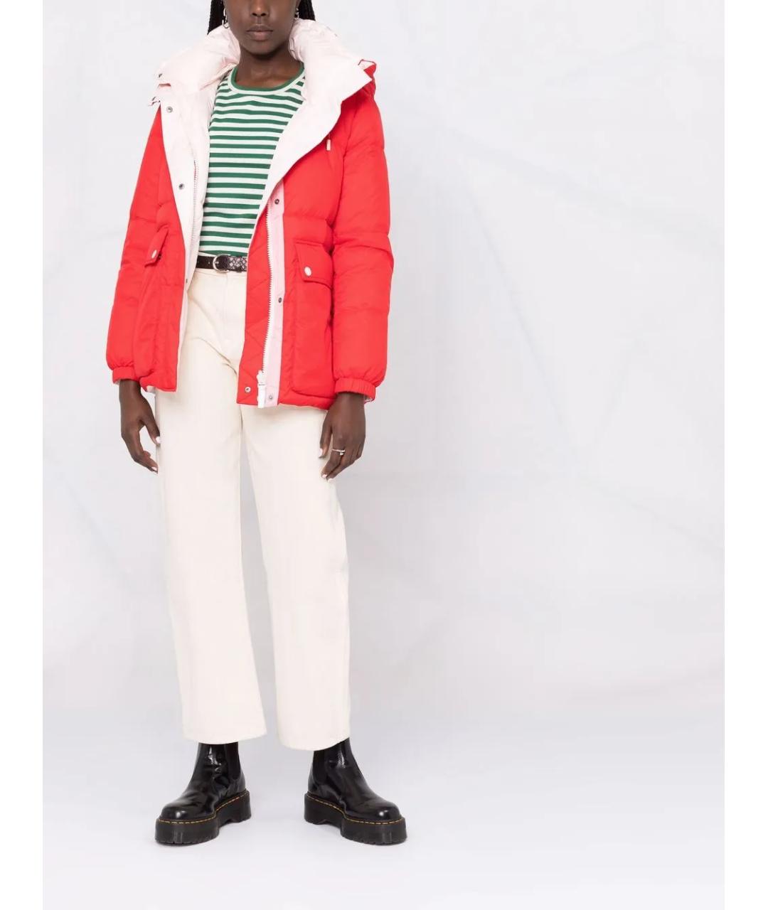 ARMY YVES SALOMON Красный полиамидовый пуховик, фото 4