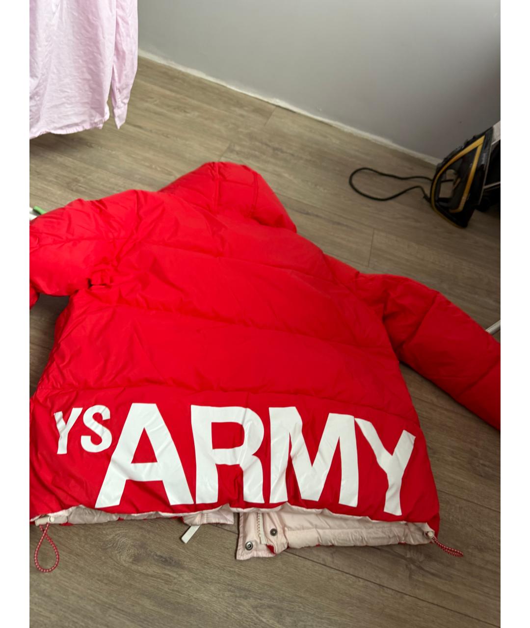 ARMY YVES SALOMON Красный полиамидовый пуховик, фото 2