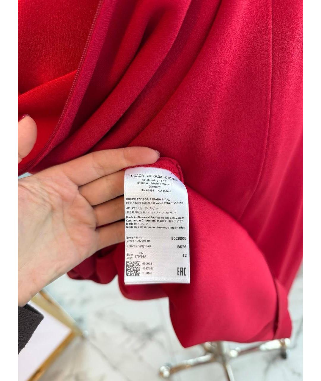 ESCADA Красное повседневное платье, фото 5