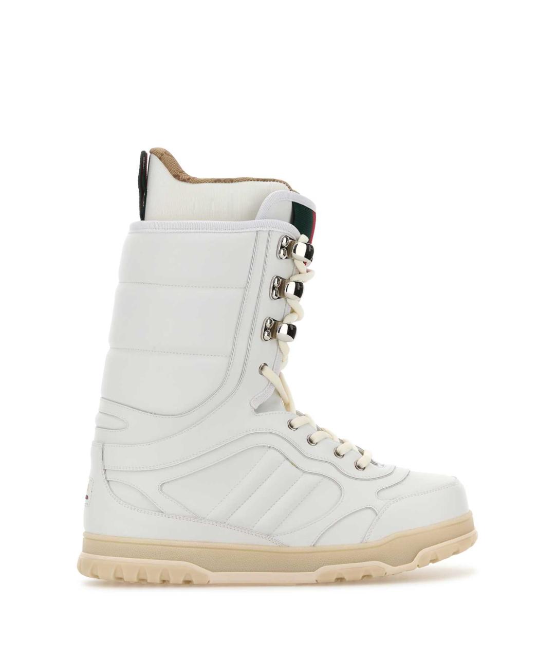 GUCCI Белые кожаные высокие ботинки, фото 1