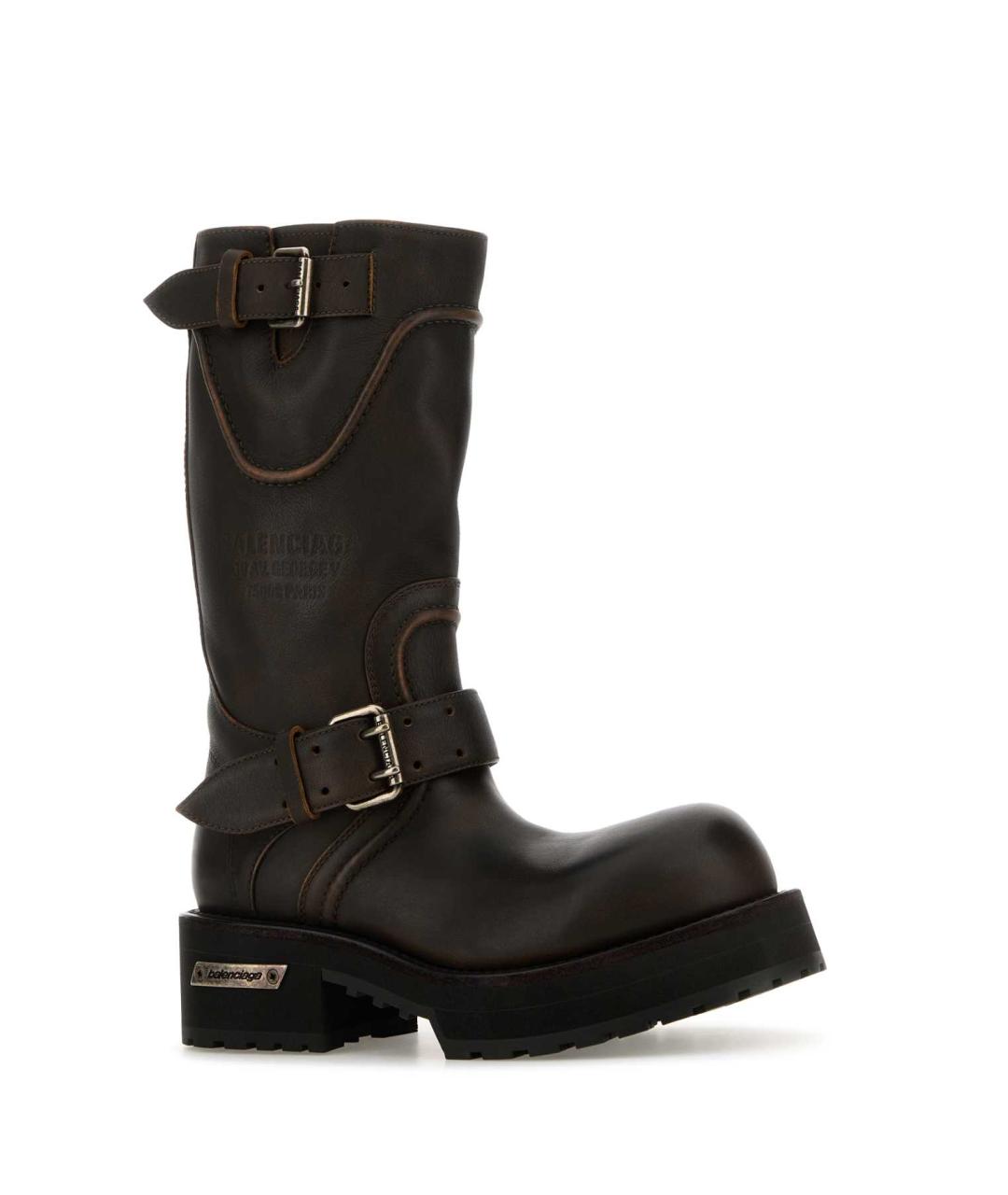 BALENCIAGA Коричневые кожаные ботинки, фото 2