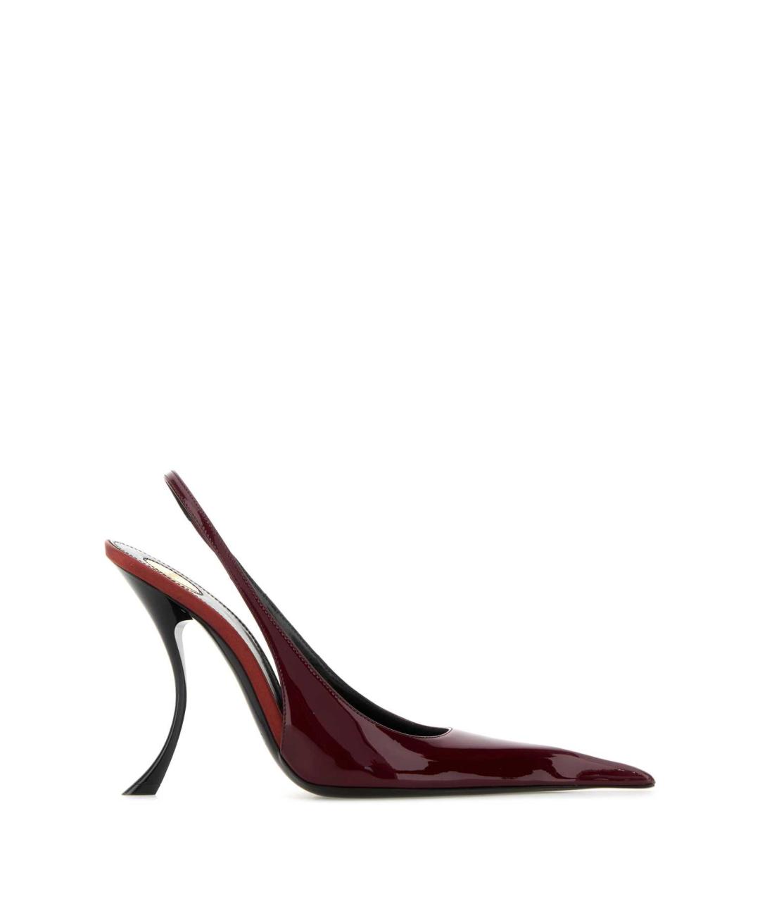 SAINT LAURENT Бордовые кожаные туфли, фото 1