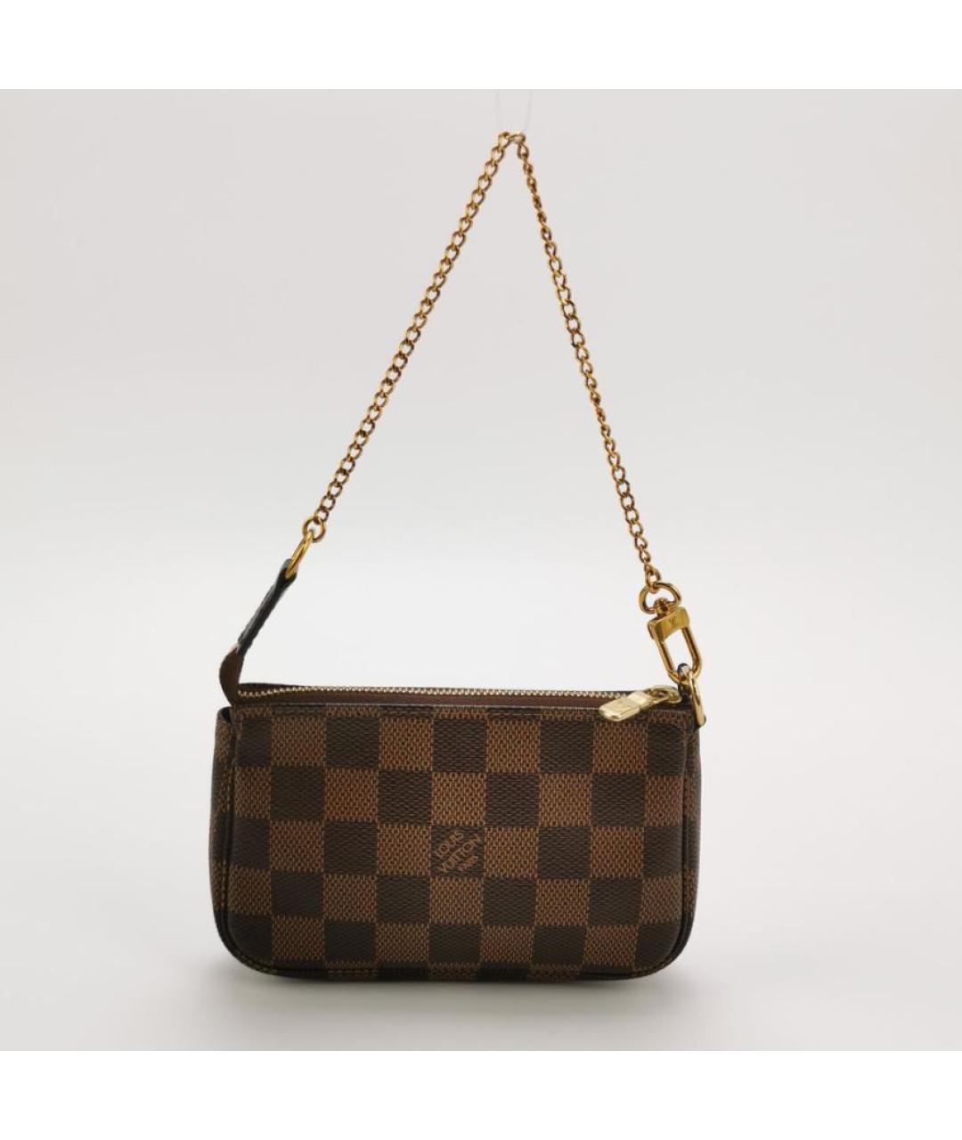 LOUIS VUITTON Коричневая кожаная сумка с короткими ручками, фото 4