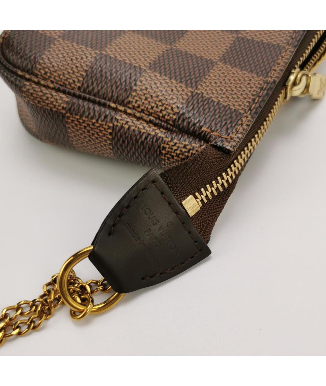 LOUIS VUITTON Коричневая кожаная сумка с короткими ручками, фото 7