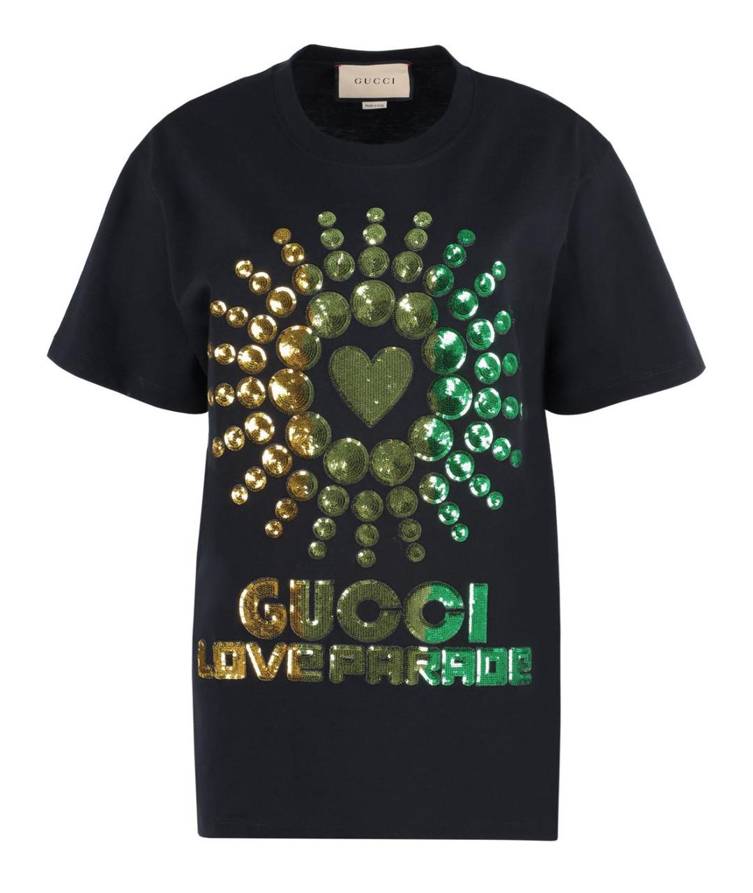GUCCI Черная хлопковая футболка, фото 1