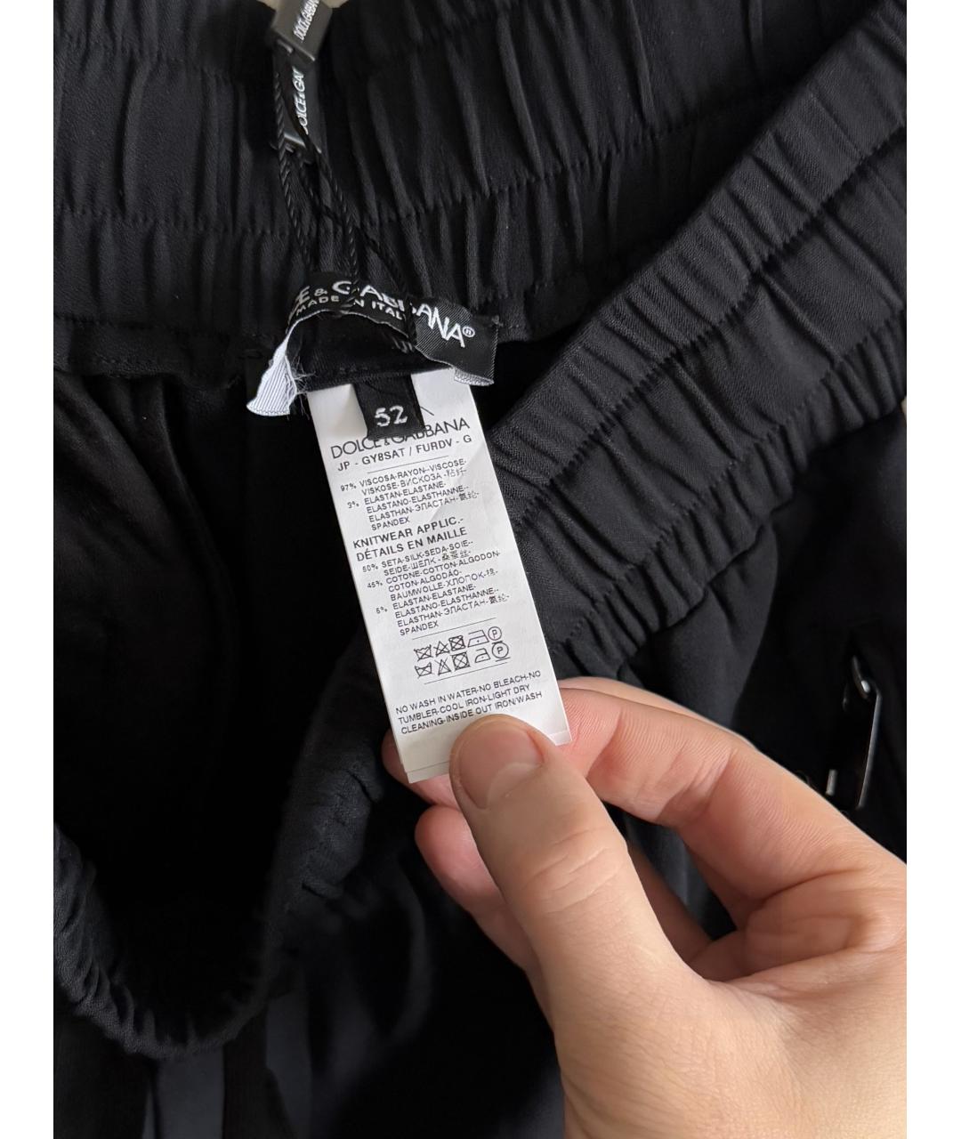 DOLCE&GABBANA Черные вискозные повседневные брюки, фото 7