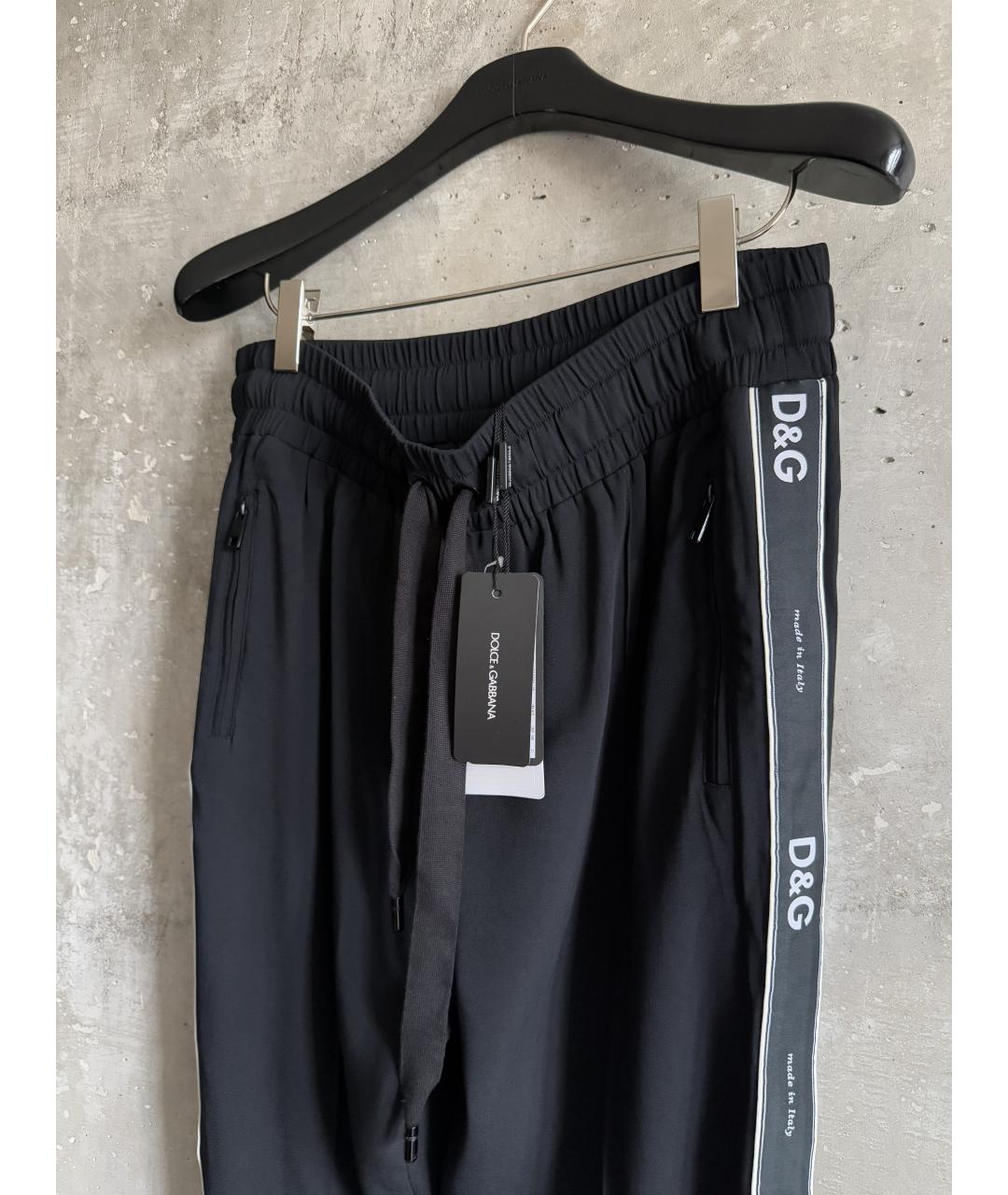 DOLCE&GABBANA Черные вискозные повседневные брюки, фото 6
