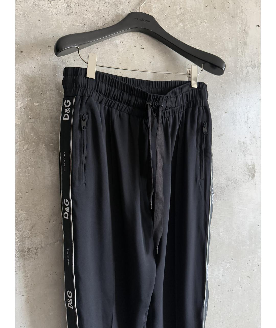 DOLCE&GABBANA Черные вискозные повседневные брюки, фото 5