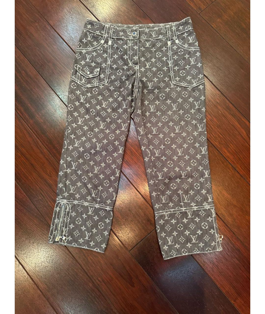 LOUIS VUITTON Серые хлопковые прямые джинсы, фото 3