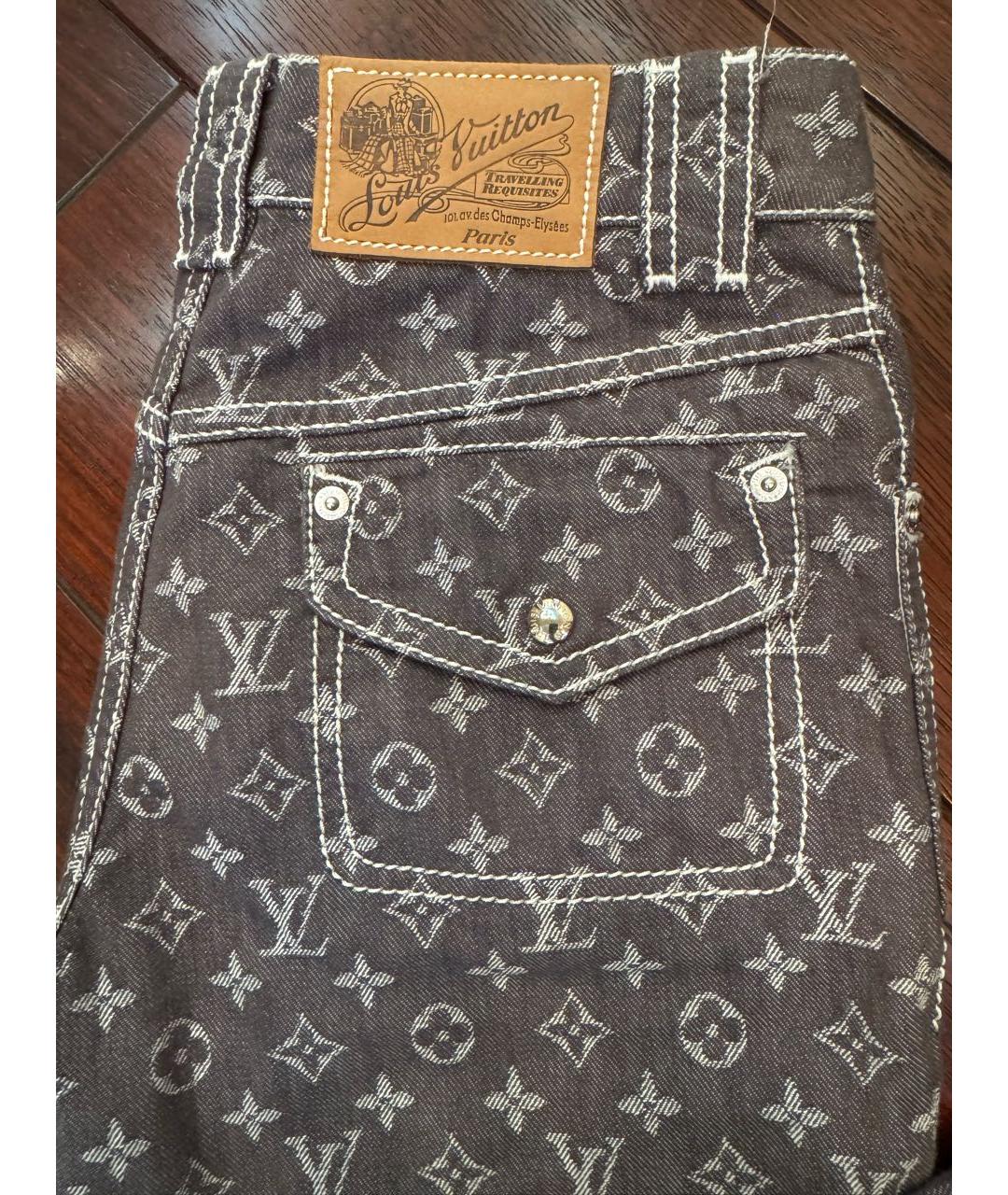 LOUIS VUITTON Серые хлопковые прямые джинсы, фото 4