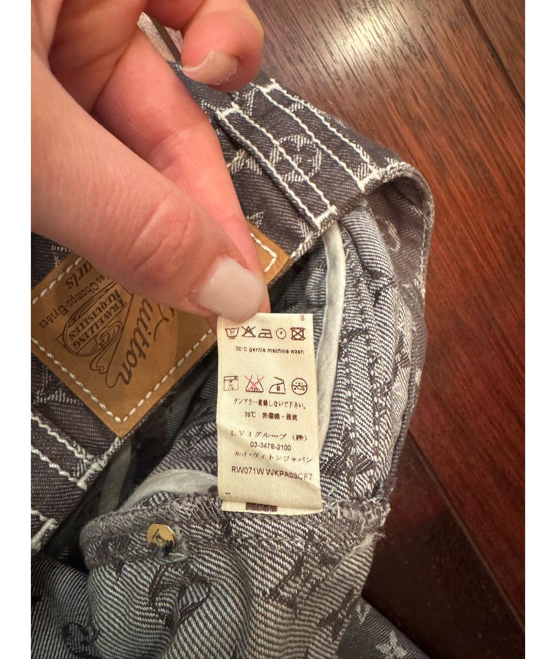 LOUIS VUITTON Серые хлопковые прямые джинсы, фото 2