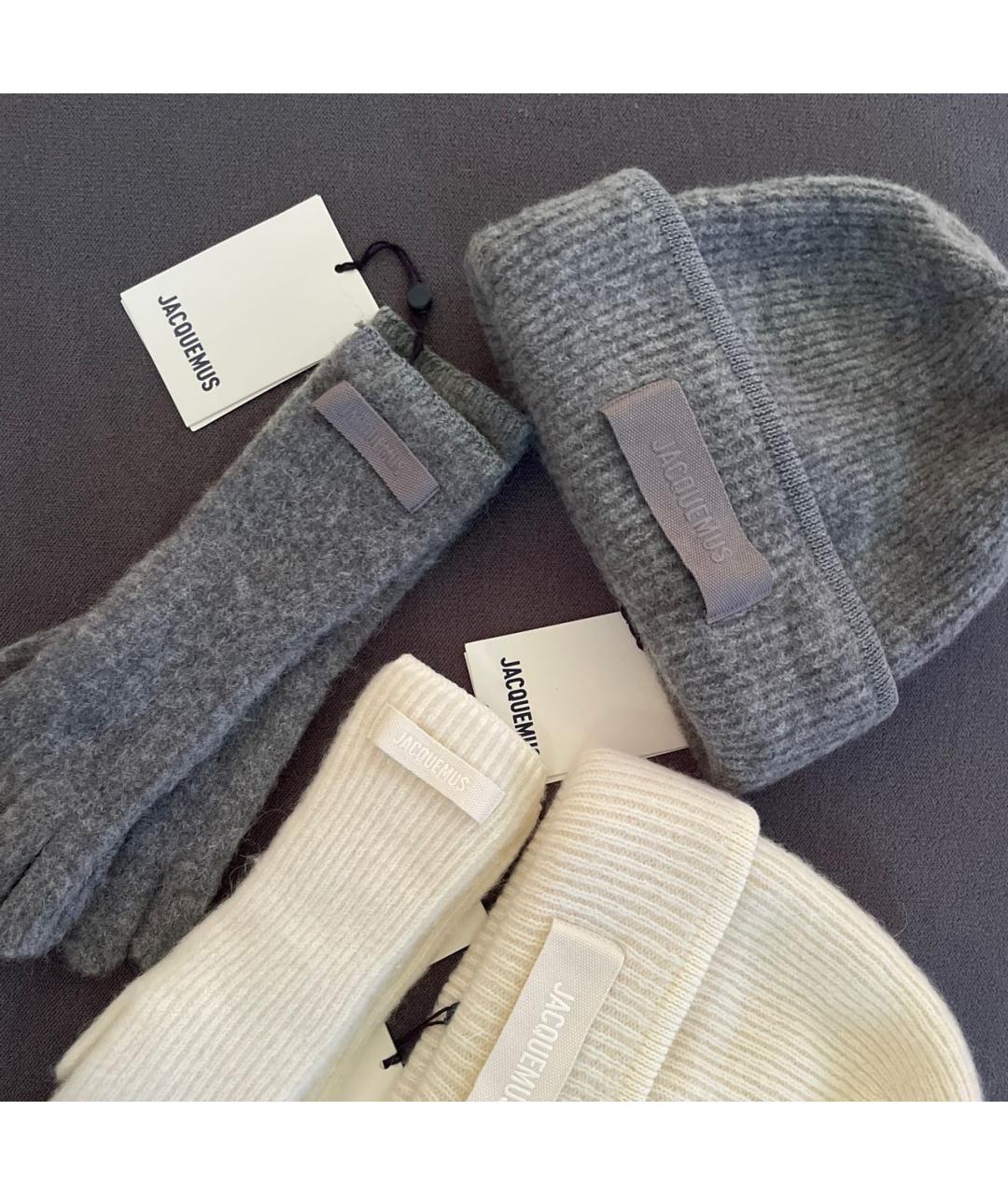 JACQUEMUS Антрацитовая шерстяная шапка, фото 5