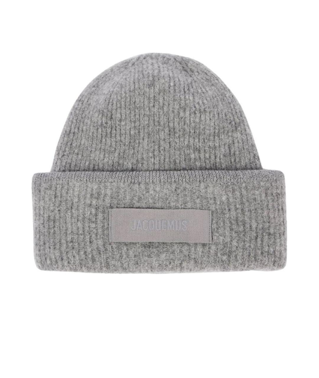 JACQUEMUS Антрацитовая шерстяная шапка, фото 3