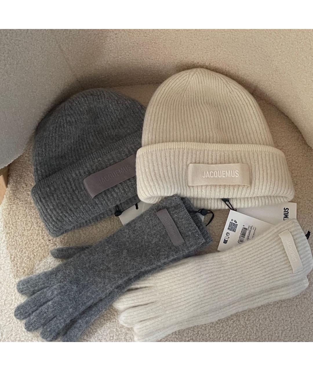 JACQUEMUS Антрацитовая шерстяная шапка, фото 4