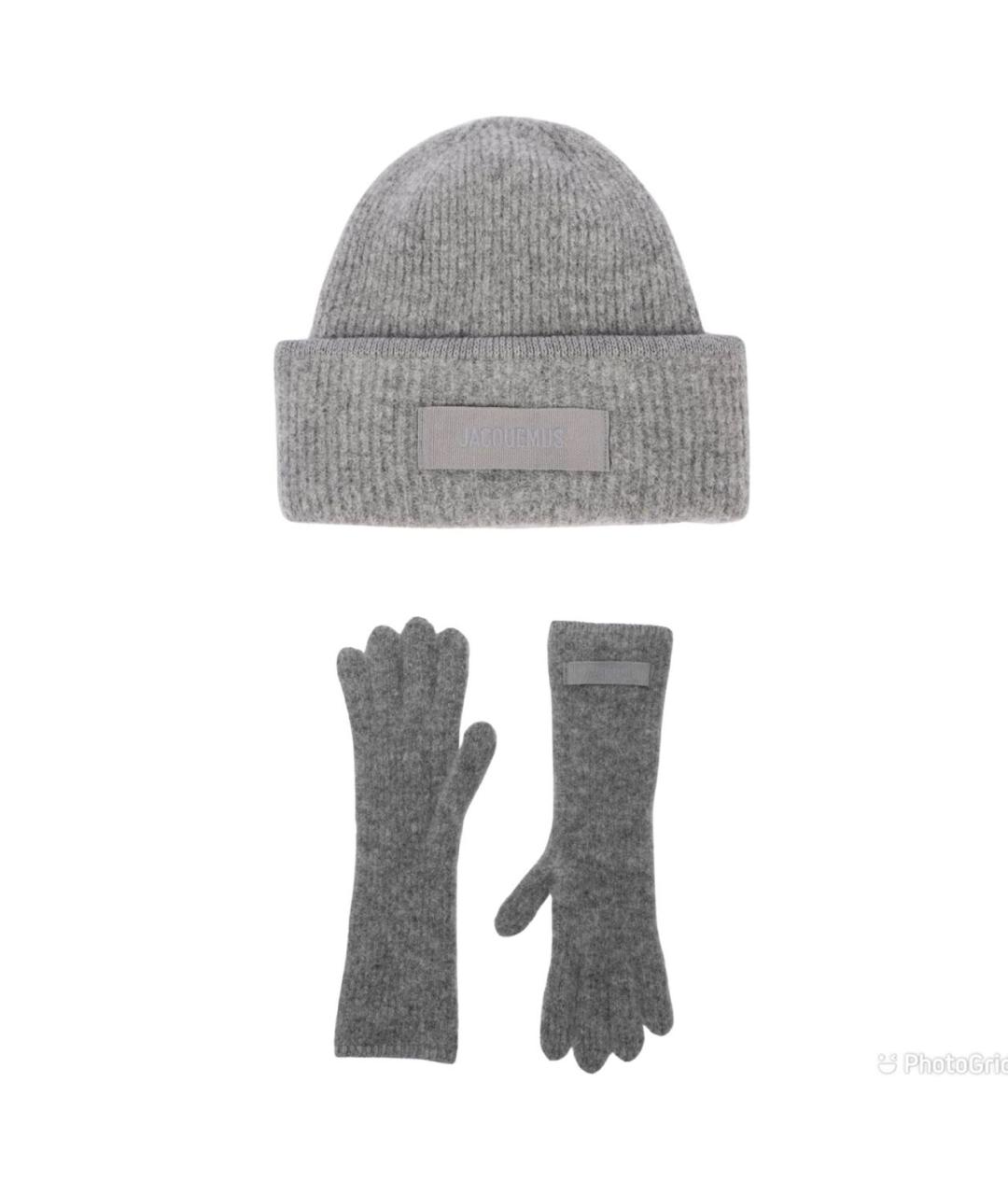 JACQUEMUS Антрацитовая шерстяная шапка, фото 1