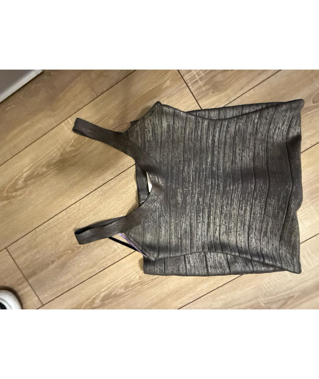 HERVE LEGER Серебряное полиэстеровое коктейльное платье, фото 4