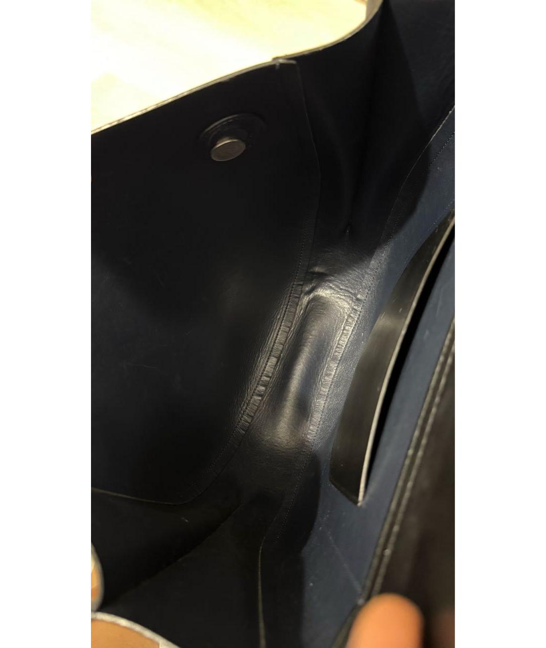 WANDLER Черная кожаная сумка с короткими ручками, фото 4