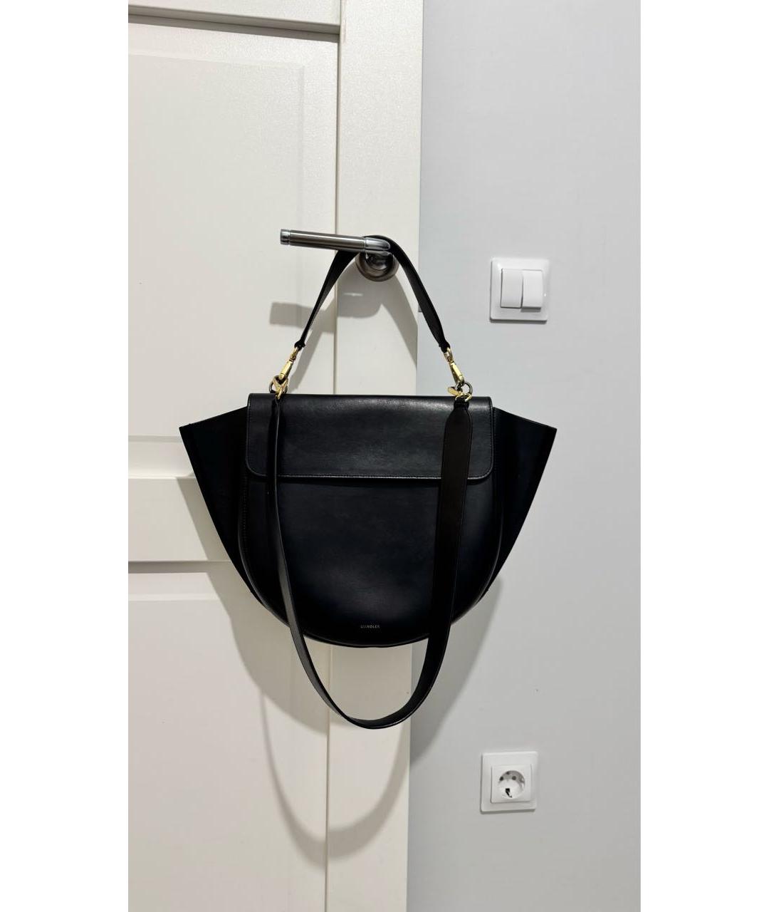 WANDLER Черная кожаная сумка с короткими ручками, фото 9