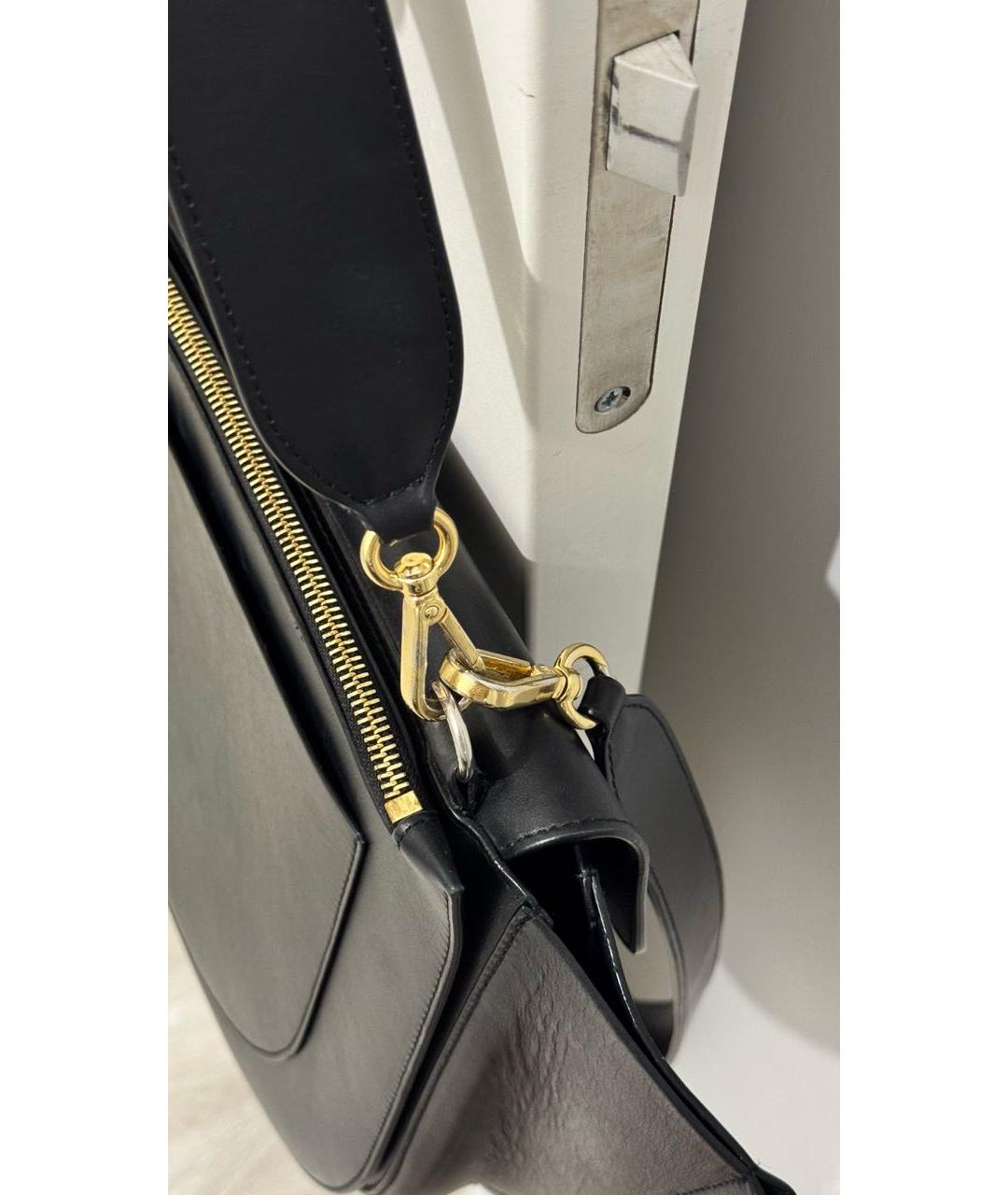 WANDLER Черная кожаная сумка с короткими ручками, фото 6