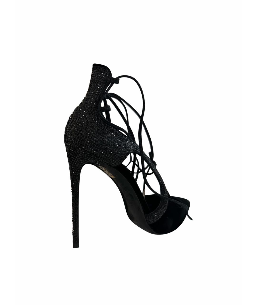 LE SILLA Черные бархатные туфли, фото 1