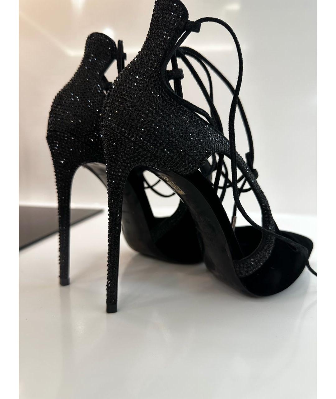 LE SILLA Черные бархатные туфли, фото 9