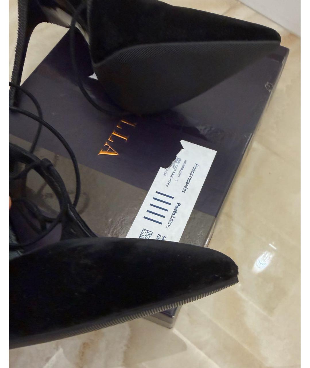 LE SILLA Черные бархатные туфли, фото 7