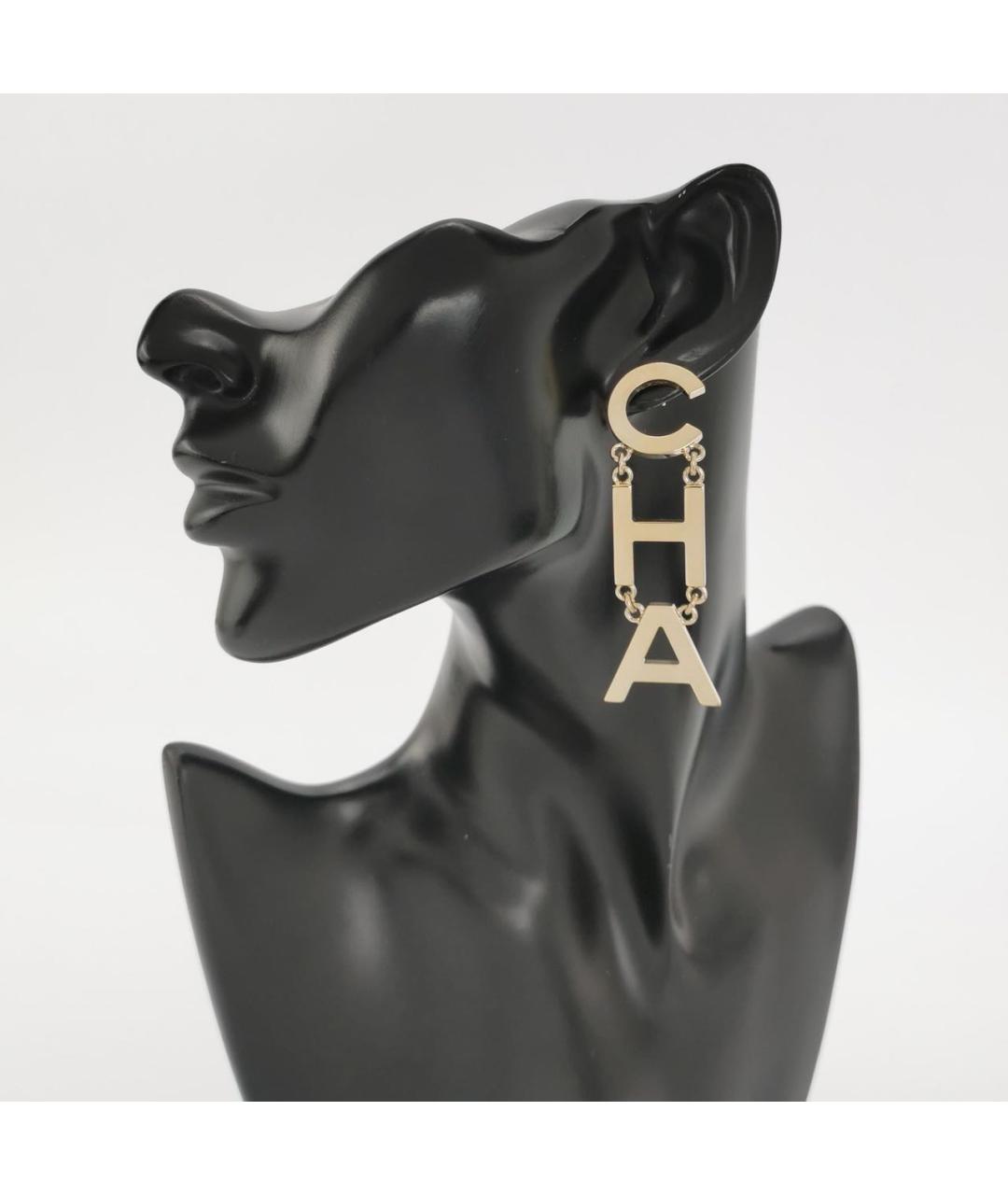 CHANEL Золотые металлические серьги, фото 2